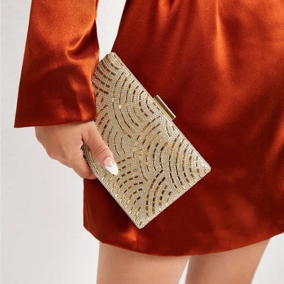Luxurious rhinestone party evening wedding prom clutch  box bag